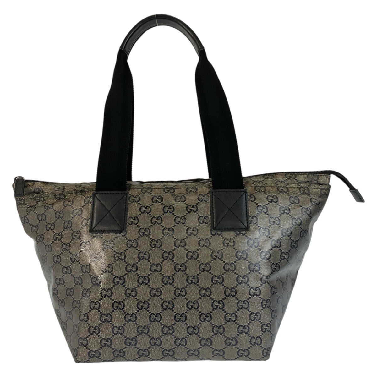 23151
GUCCI グッチ GGクリスタル グレー ブラック 黒 PVC 131230 トートバッグ ショルダーバッグ レディース AB34