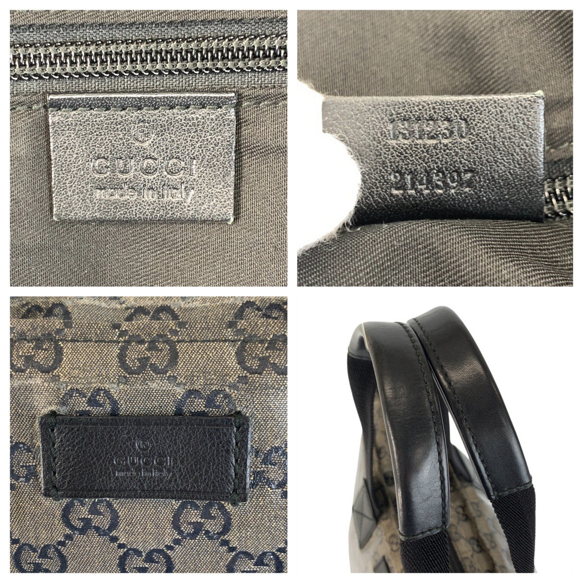 23151
GUCCI グッチ GGクリスタル グレー ブラック 黒 PVC 131230 トートバッグ ショルダーバッグ レディース AB34