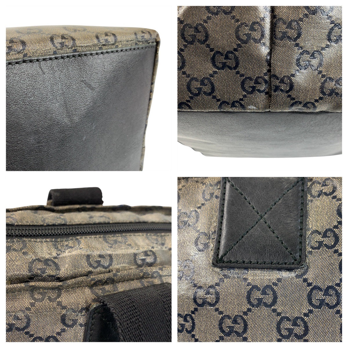 23151
GUCCI グッチ GGクリスタル グレー ブラック 黒 PVC 131230 トートバッグ ショルダーバッグ レディース AB34
