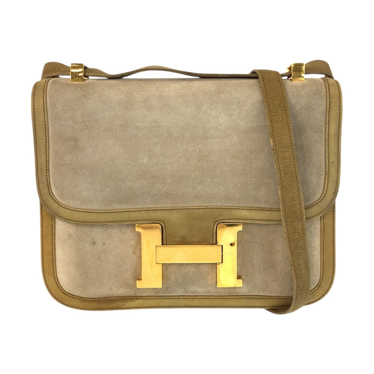 23152
HERMES エルメス ヴィンテージ コンスタンス23 ベージュ カーキ ゴールド金具 / ドブリス ショルダーバッグ ハンドバッグ ◯C刻印 レディース AB780
