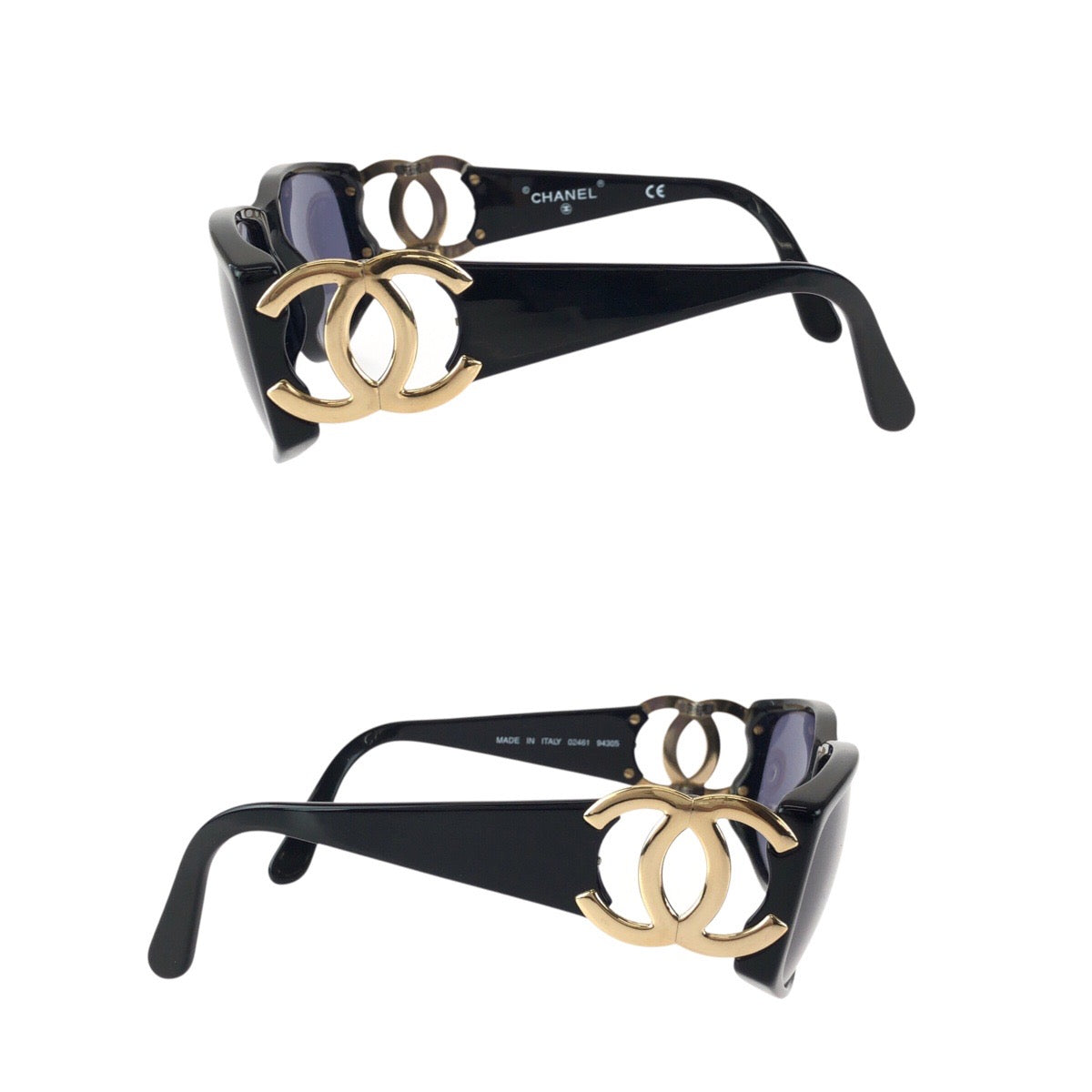 23155
CHANEL シャネル ココマーク ブラック 黒 ゴールド金具 プラスチック / メタル 02461 94305 サングラス メガネ 男女兼用 スクエア レディース ABP25