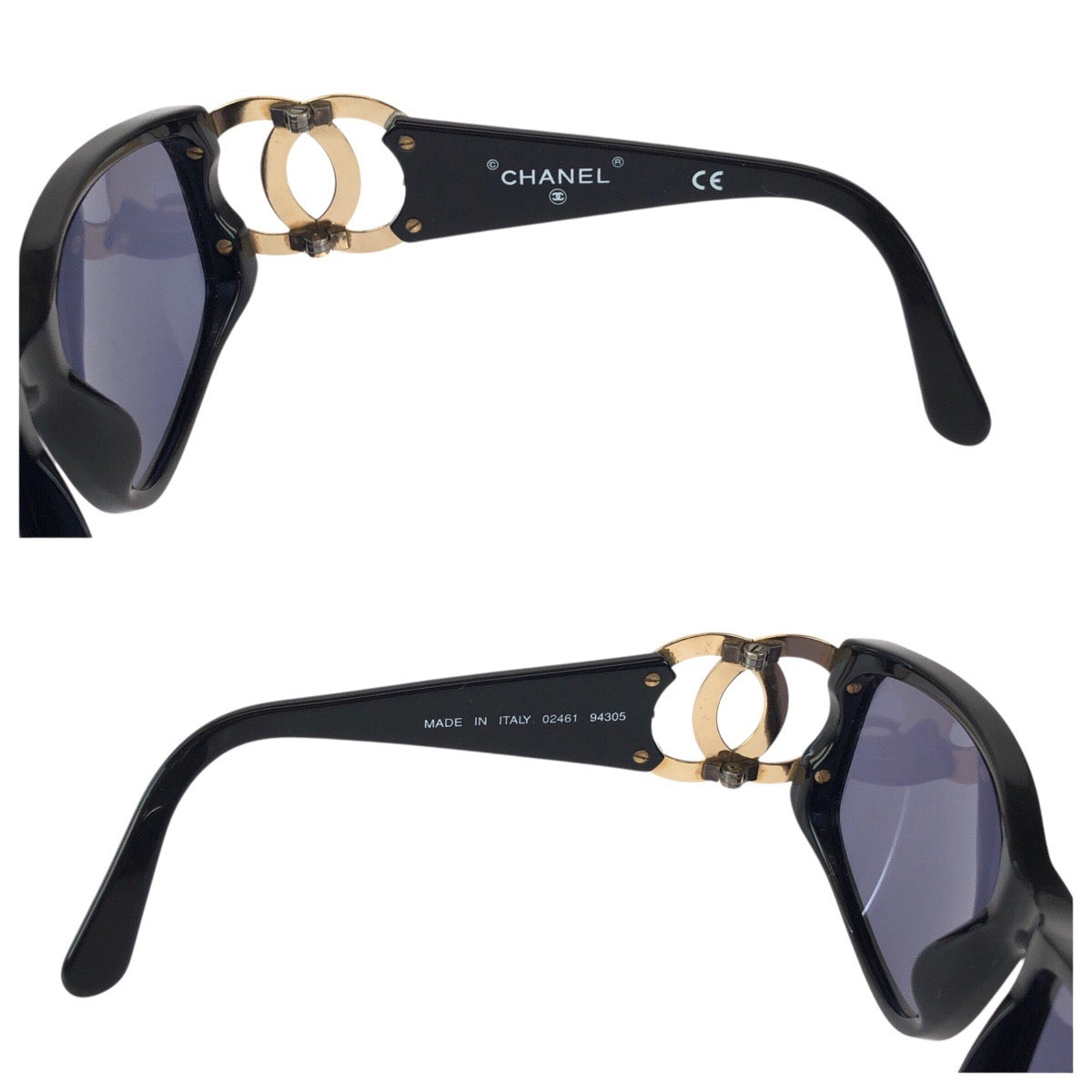 23155
CHANEL シャネル ココマーク ブラック 黒 ゴールド金具 プラスチック / メタル 02461 94305 サングラス メガネ 男女兼用 スクエア レディース ABP25