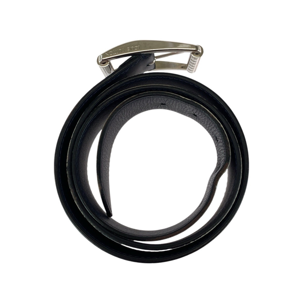 23159
LOUIS VUITTON ルイヴィトン モノグラム サンチュールリ ヴェルソ 95cm/38インチ ホワイト ブラック シルバー金具 PVC M0003 ベルト メンズ AB28