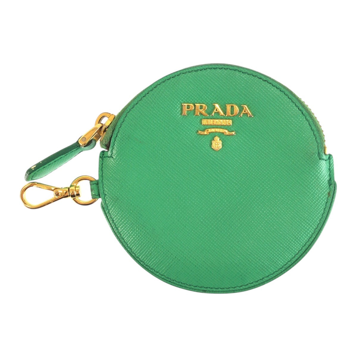 23162
PRADA プラダ サフィアーノ グリーン ゴールド金具 レザー コインケース 小銭入れ レディース ABP14
