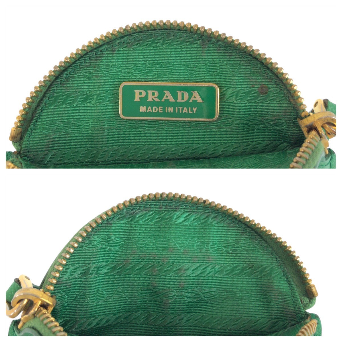 23162
PRADA プラダ サフィアーノ グリーン ゴールド金具 レザー コインケース 小銭入れ レディース ABP14