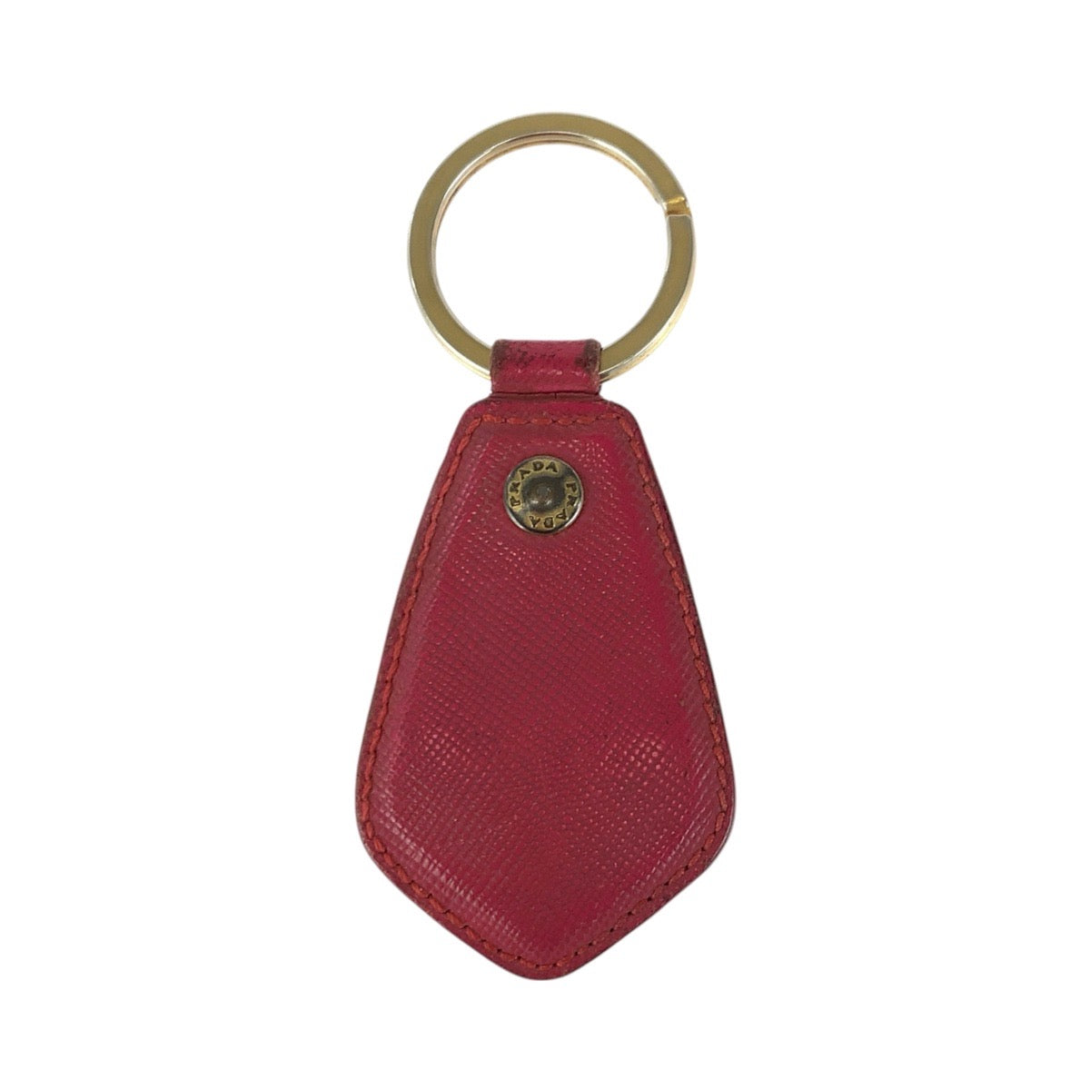 23163
PRADA プラダ サフィアーノ ピンク シルバー金具 レザー キーホルダー バッグチャーム レディース AB5