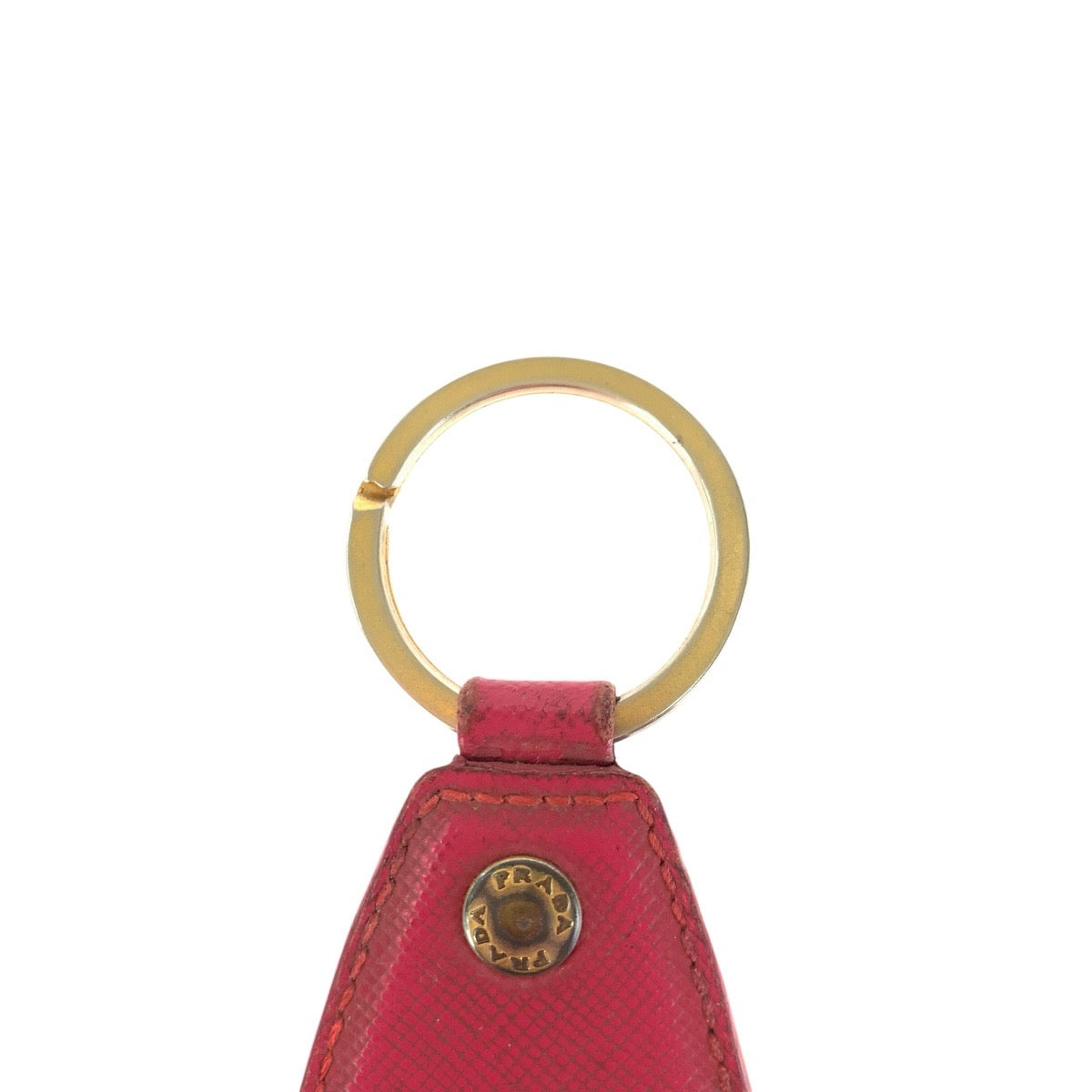 23163
PRADA プラダ サフィアーノ ピンク シルバー金具 レザー キーホルダー バッグチャーム レディース AB5