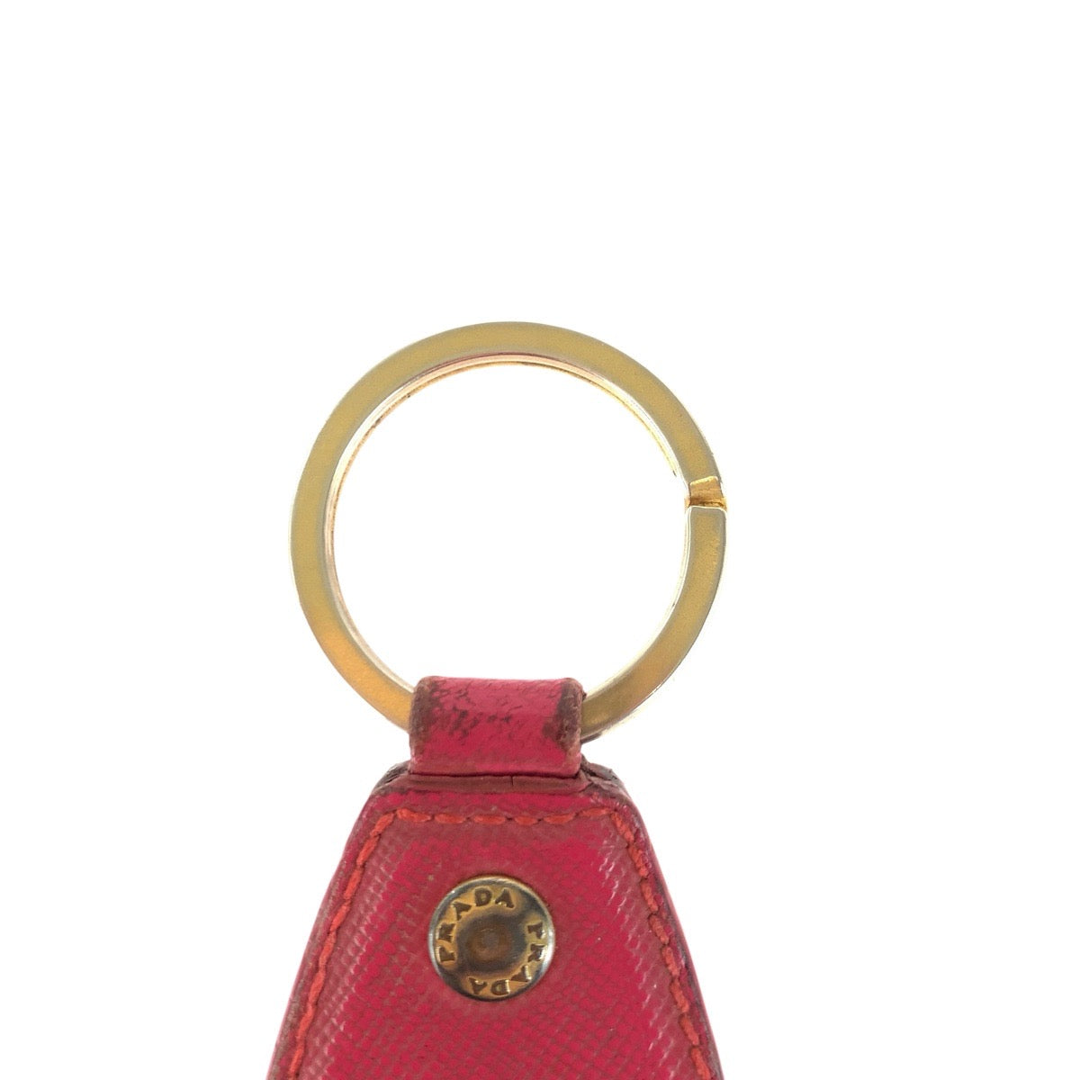 23163
PRADA プラダ サフィアーノ ピンク シルバー金具 レザー キーホルダー バッグチャーム レディース AB5