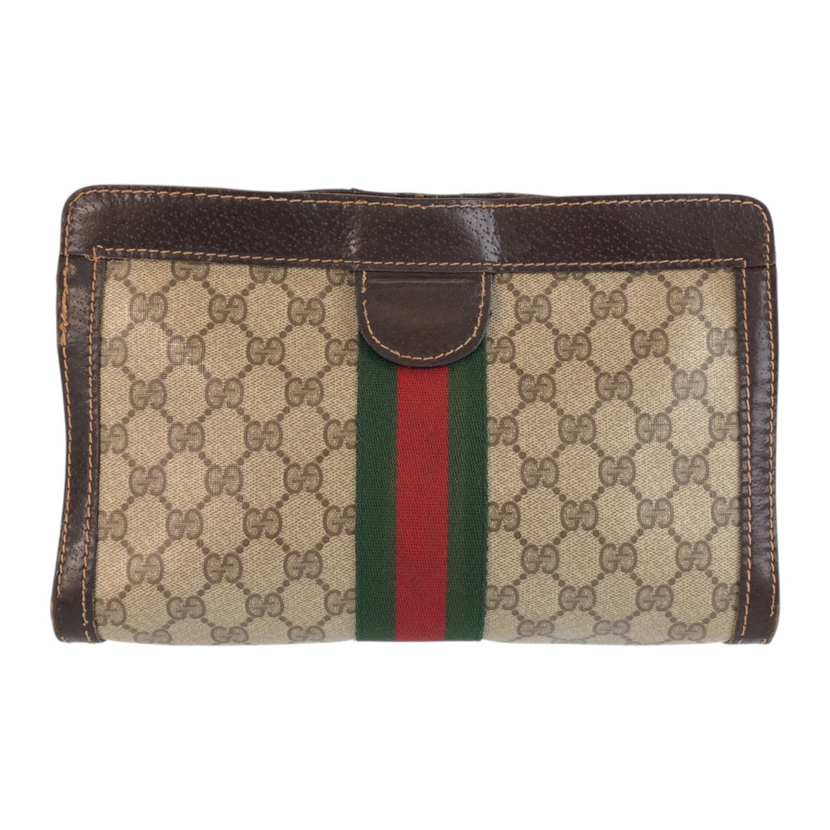 23166
GUCCI グッチ ヴィンテージ シェリーライン ベージュ ブラウン GGスプリームキャンバス / レザー クラッチバッグ セカンドバッグ 男女兼用 メンズ B10
