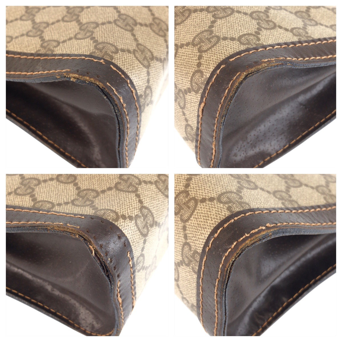 23166
GUCCI グッチ ヴィンテージ シェリーライン ベージュ ブラウン GGスプリームキャンバス / レザー クラッチバッグ セカンドバッグ 男女兼用 メンズ B10