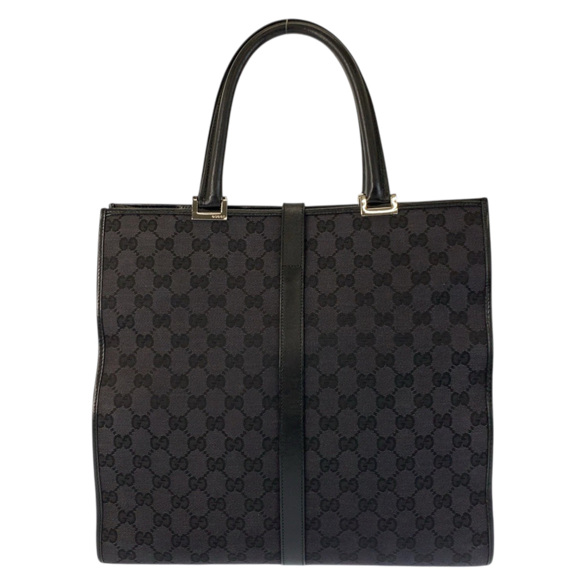 23170
GUCCI グッチ ジャッキー ブラック 黒 シルバー金具 GGキャンバス / レザー 002 1064 トートバッグ ハンドバッグ レディース ABP48