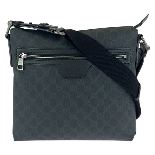 23171
GUCCI グッチ ブラック 黒 ガンメタ金具 GGスプリームキャンバス / レザー 322279 ショルダーバッグ メッセンジャーバッグ メンズ ABP56