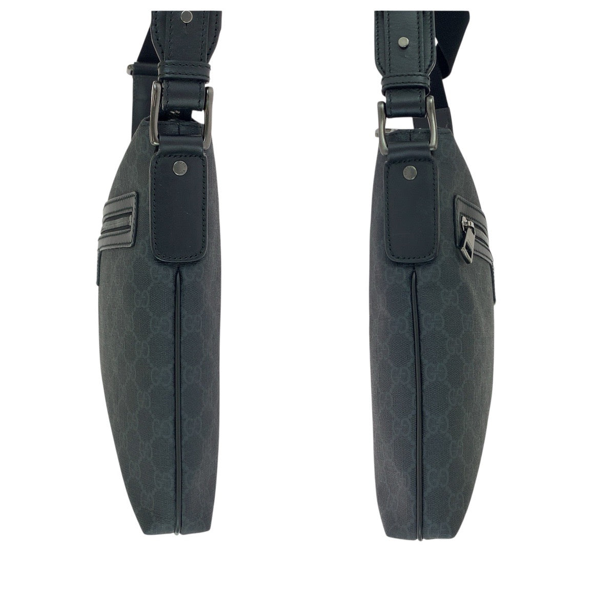 23171
GUCCI グッチ ブラック 黒 ガンメタ金具 GGスプリームキャンバス / レザー 322279 ショルダーバッグ メッセンジャーバッグ メンズ ABP56