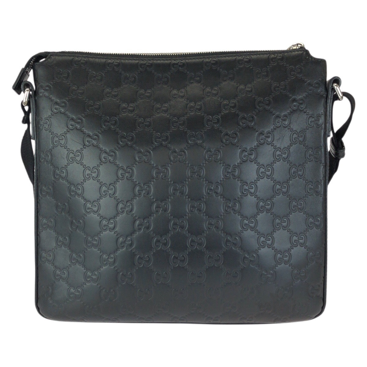 23172
GUCCI グッチ グッチシマ ブラック 黒 シルバー金具 レザー 406408 ショルダーバッグ メッセンジャーバッグ メンズ AB52