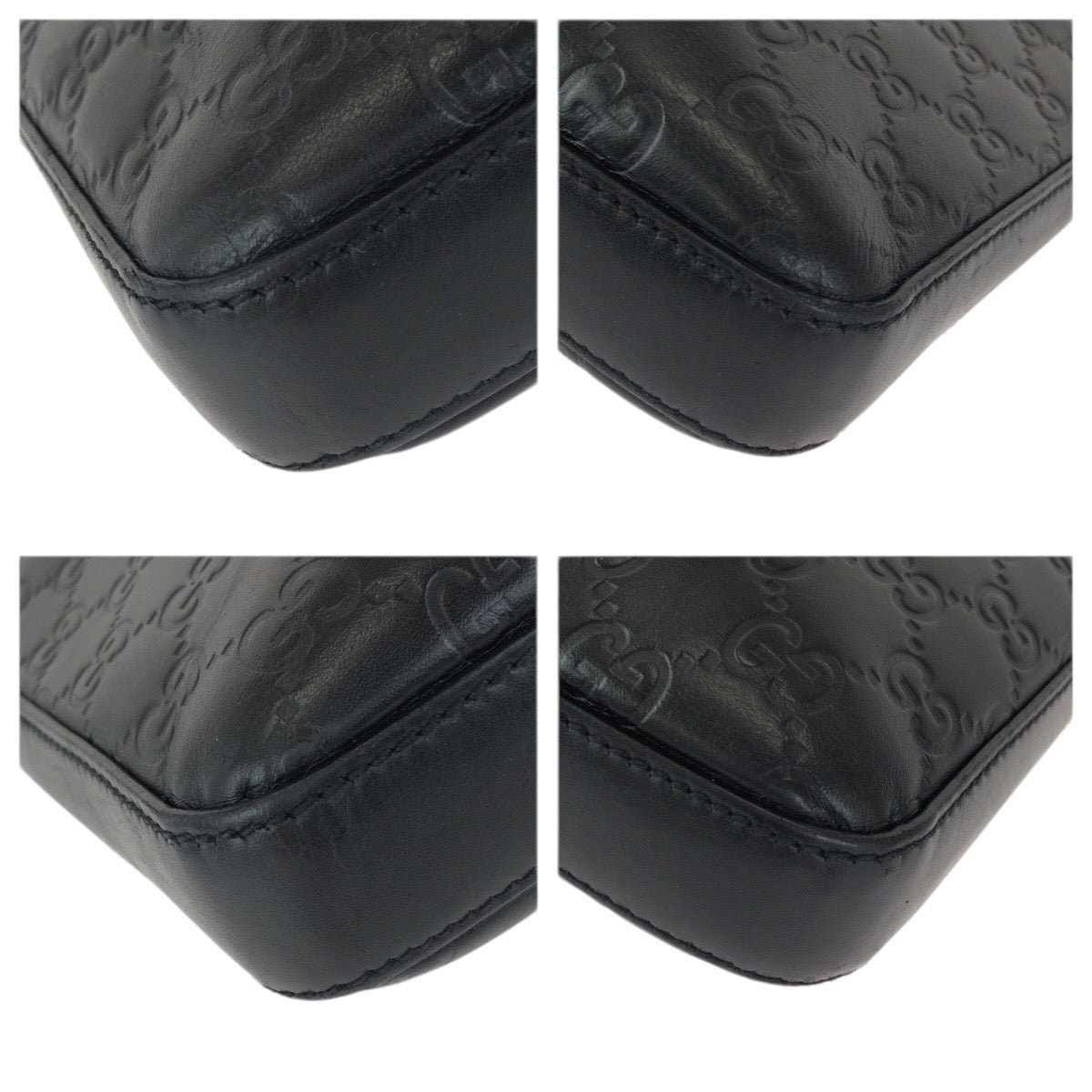 23172
GUCCI グッチ グッチシマ ブラック 黒 シルバー金具 レザー 406408 ショルダーバッグ メッセンジャーバッグ メンズ AB52