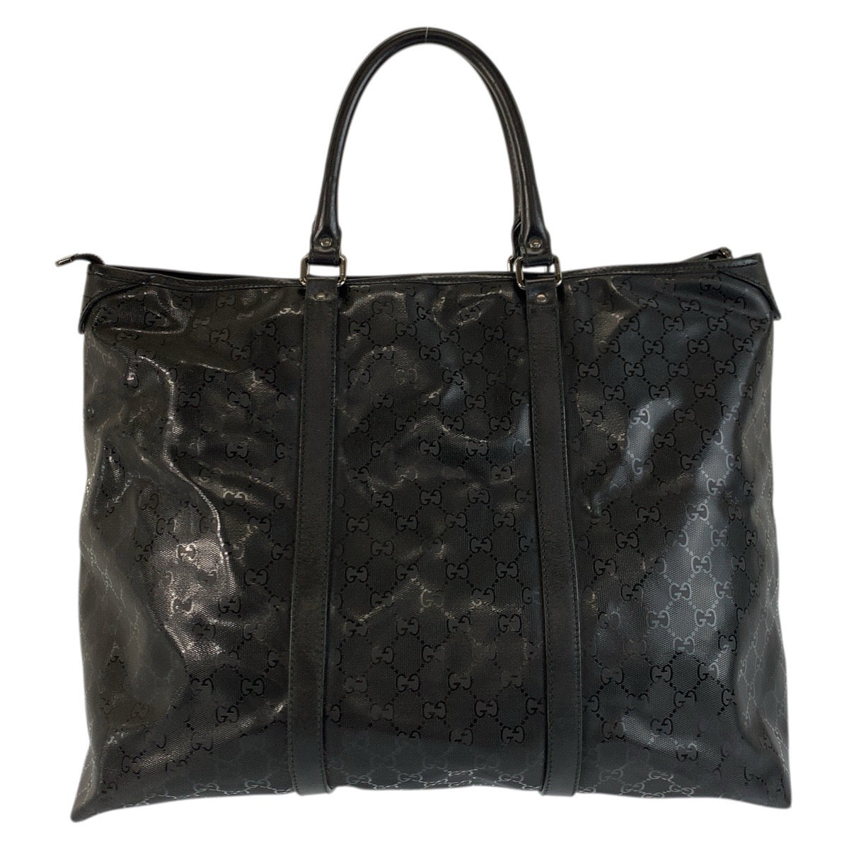 23173
GUCCI グッチ GGインプリメ ブラック 黒 PVC / レザー 201482 トートバッグ ボストンバッグ メンズ ABP56
