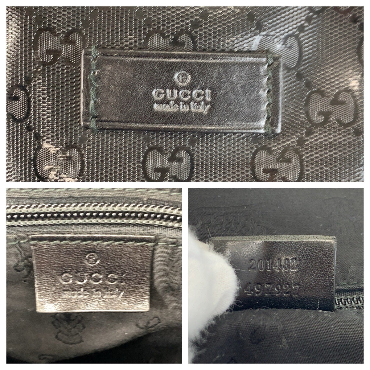 23173
GUCCI グッチ GGインプリメ ブラック 黒 PVC / レザー 201482 トートバッグ ボストンバッグ メンズ ABP56