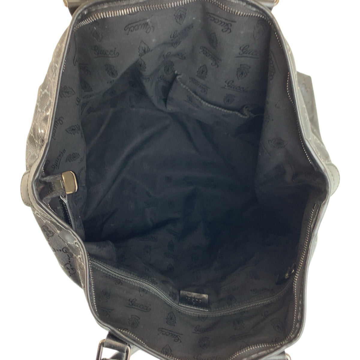 23173
GUCCI グッチ GGインプリメ ブラック 黒 PVC / レザー 201482 トートバッグ ボストンバッグ メンズ ABP56