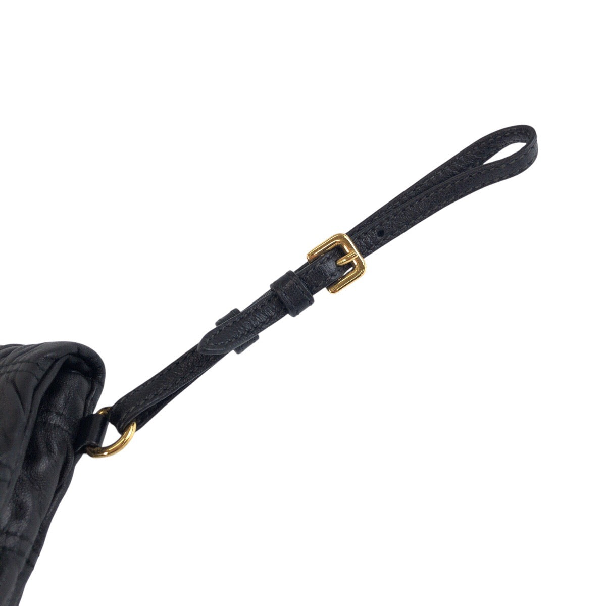 23175
PRADA プラダ ブラック 黒 ゴールド金具 レザー 53 クラッチバッグ ポーチ レディース ABP28