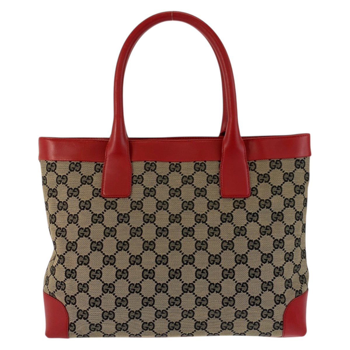23176
GUCCI グッチ レッド ベージュ GGキャンバス / レザー 002 1119 トートバッグ ハンドバッグ レディース ABP42