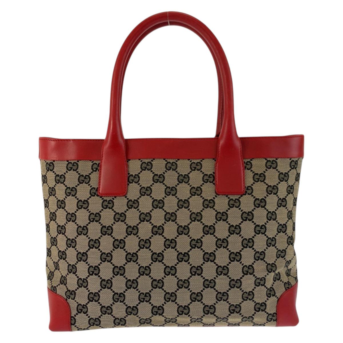23176
GUCCI グッチ レッド ベージュ GGキャンバス / レザー 002 1119 トートバッグ ハンドバッグ レディース ABP42