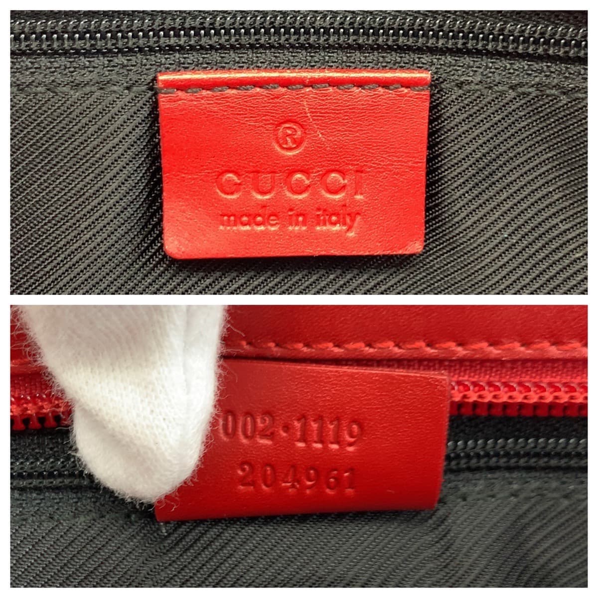 23176
GUCCI グッチ レッド ベージュ GGキャンバス / レザー 002 1119 トートバッグ ハンドバッグ レディース ABP42