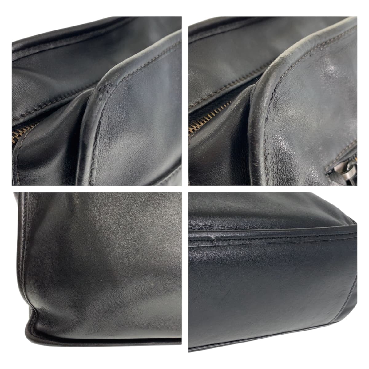 23177
PRADA プラダ ブラック 黒 レザー ビジネスバッグ ブリーフケース メンズ ABP56