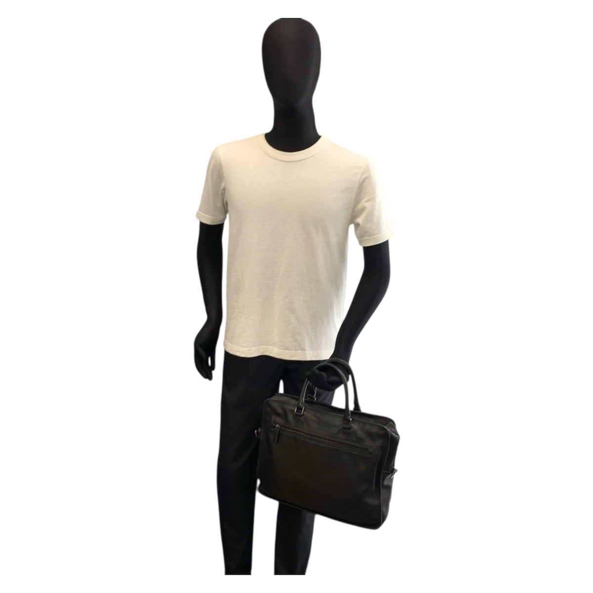 23177
PRADA プラダ ブラック 黒 レザー ビジネスバッグ ブリーフケース メンズ ABP56