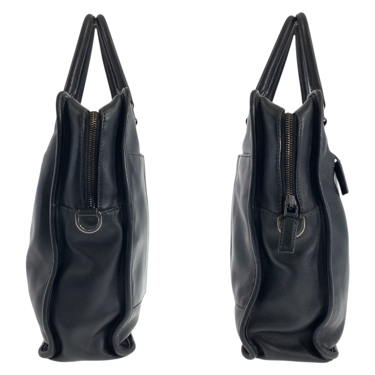 23177
PRADA プラダ ブラック 黒 レザー ビジネスバッグ ブリーフケース メンズ ABP56