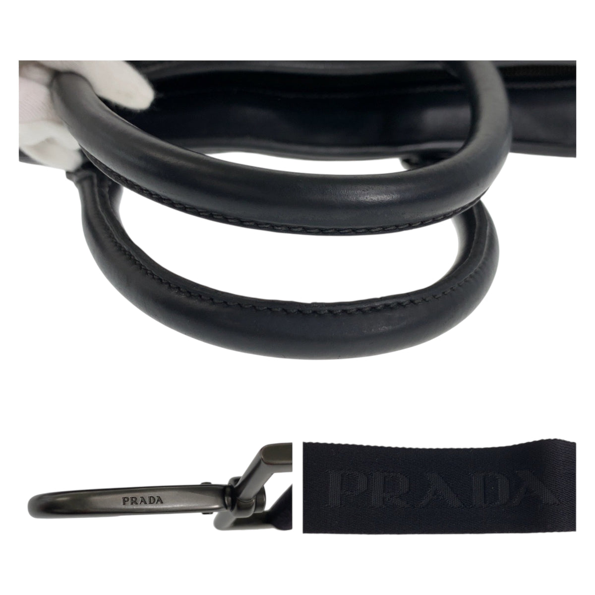 23177
PRADA プラダ ブラック 黒 レザー ビジネスバッグ ブリーフケース メンズ ABP56