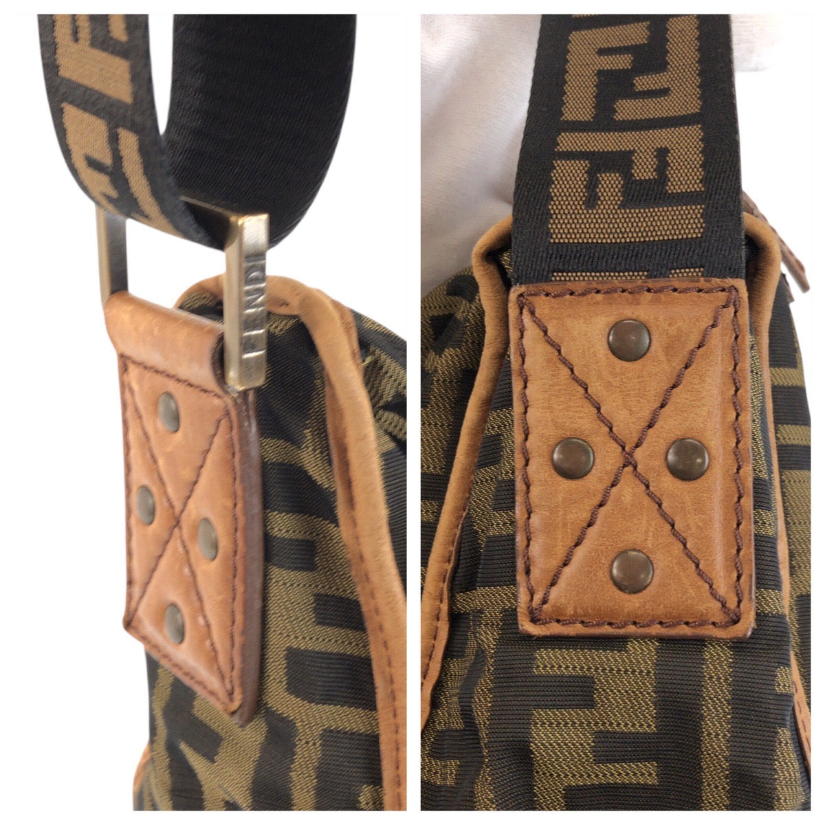 23178
FENDI フェンディ ズッカ ブラウン ダークブラウン ナイロン / レザー 7VA148 ショルダーバッグ メッセンジャーバッグ レディース ABP54