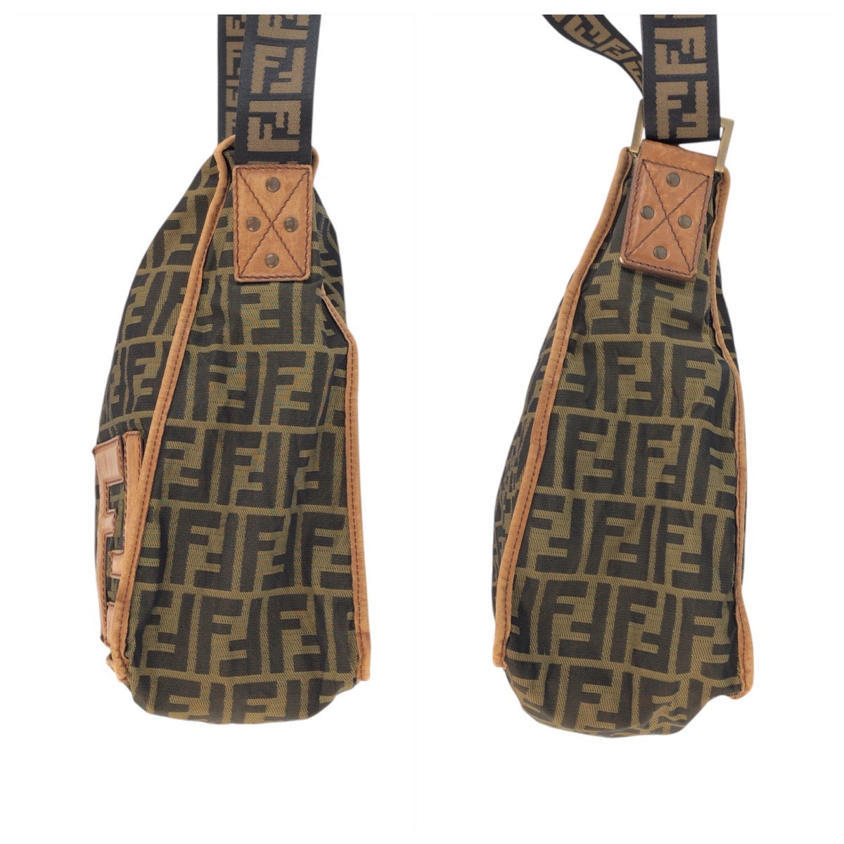 23178
FENDI フェンディ ズッカ ブラウン ダークブラウン ナイロン / レザー 7VA148 ショルダーバッグ メッセンジャーバッグ レディース ABP54