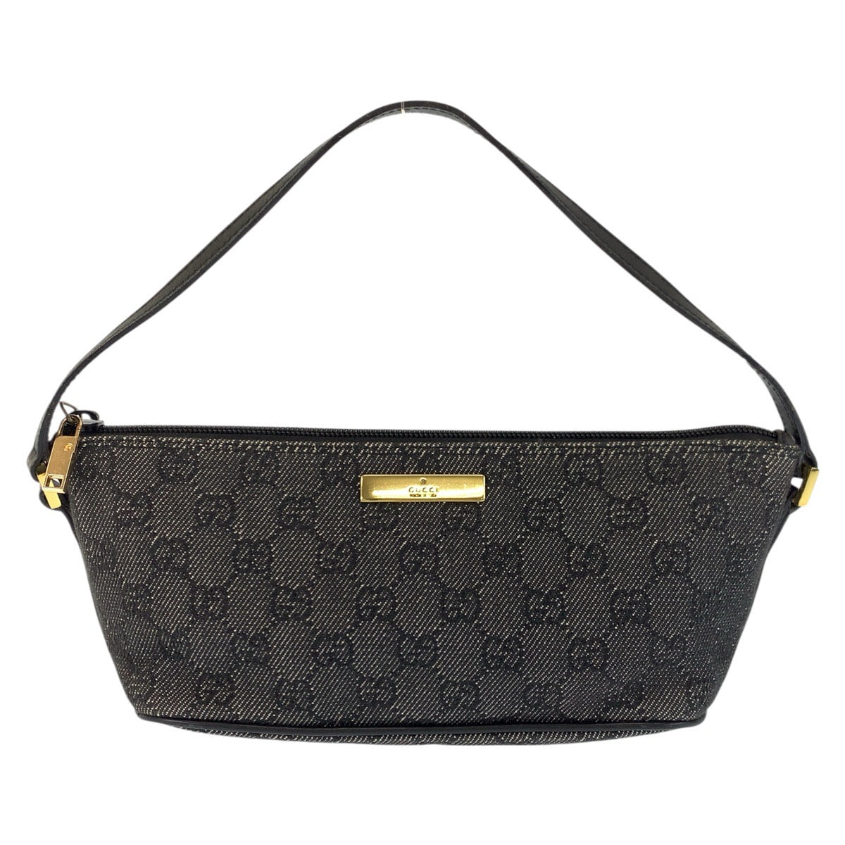 23180
GUCCI グッチ ブラック 黒 ゴールド金具 GGキャンバス / レザー 07198 ハンドバッグ アクセサリーポーチ レディース AB24