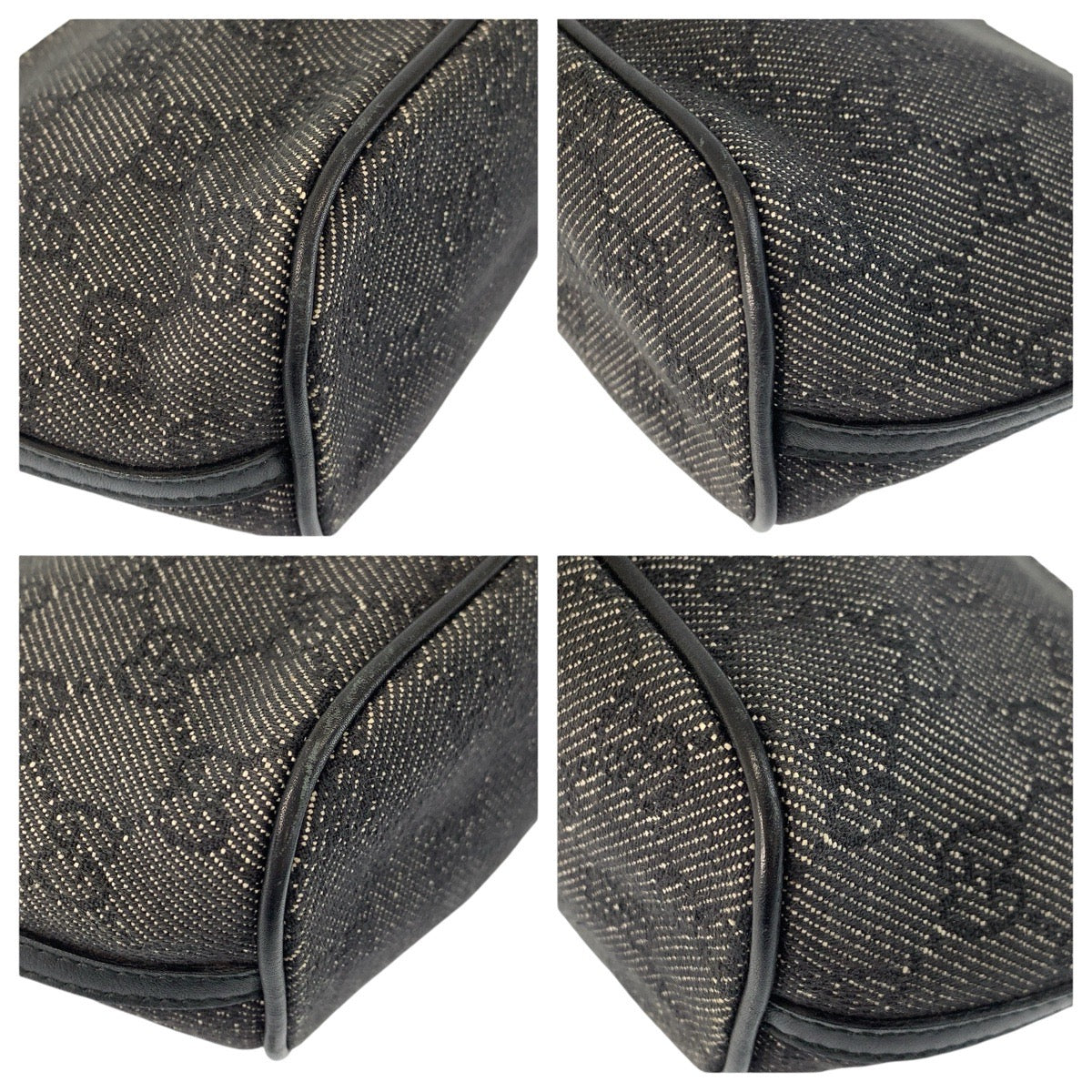 23180
GUCCI グッチ ブラック 黒 ゴールド金具 GGキャンバス / レザー 07198 ハンドバッグ アクセサリーポーチ レディース AB24