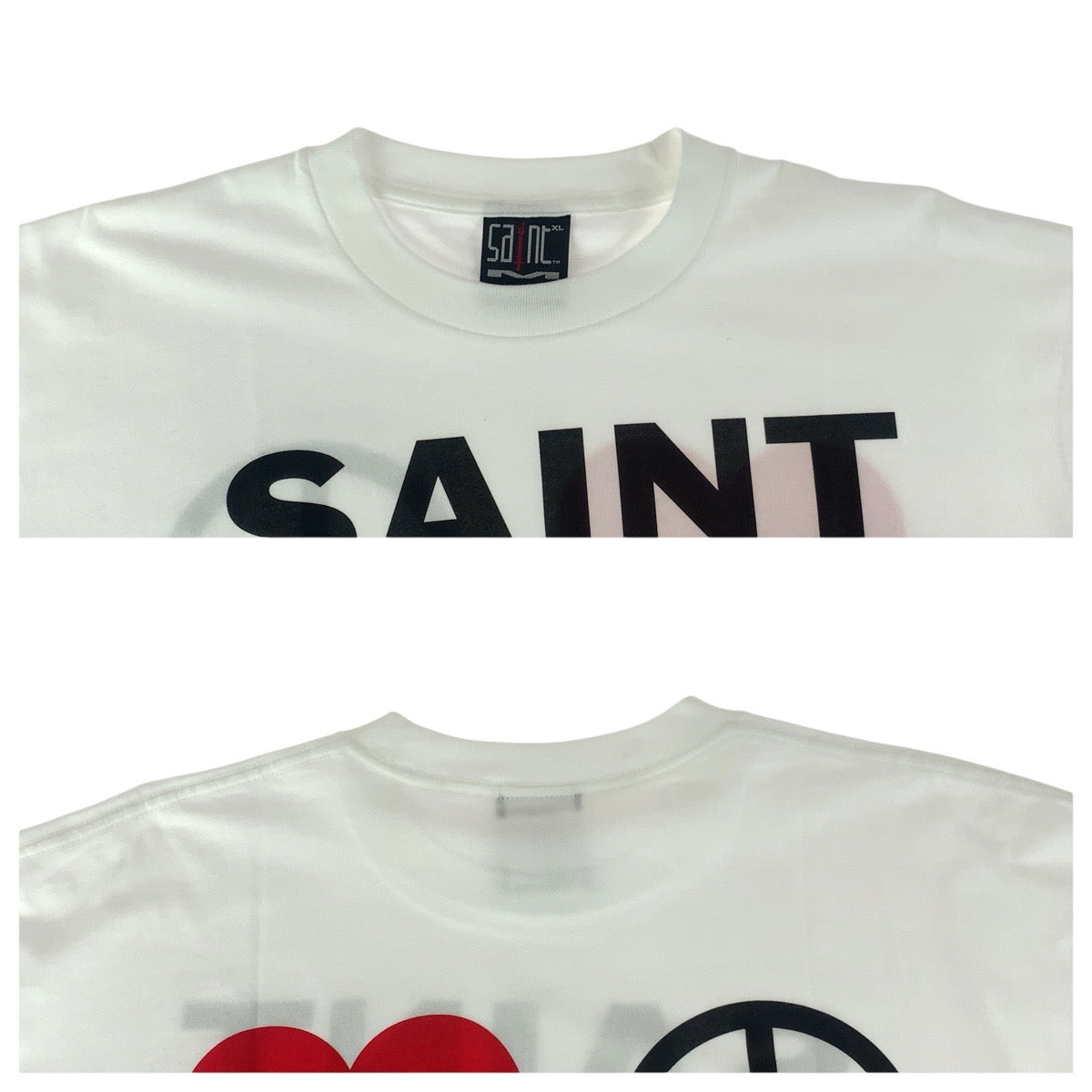 23185
SAINT Mxxxxxx セント マイケル サイズXL ホワイト ブラック レッド コットン SM-A23-0000-C31 半袖Ｔシャツ メンズ S21