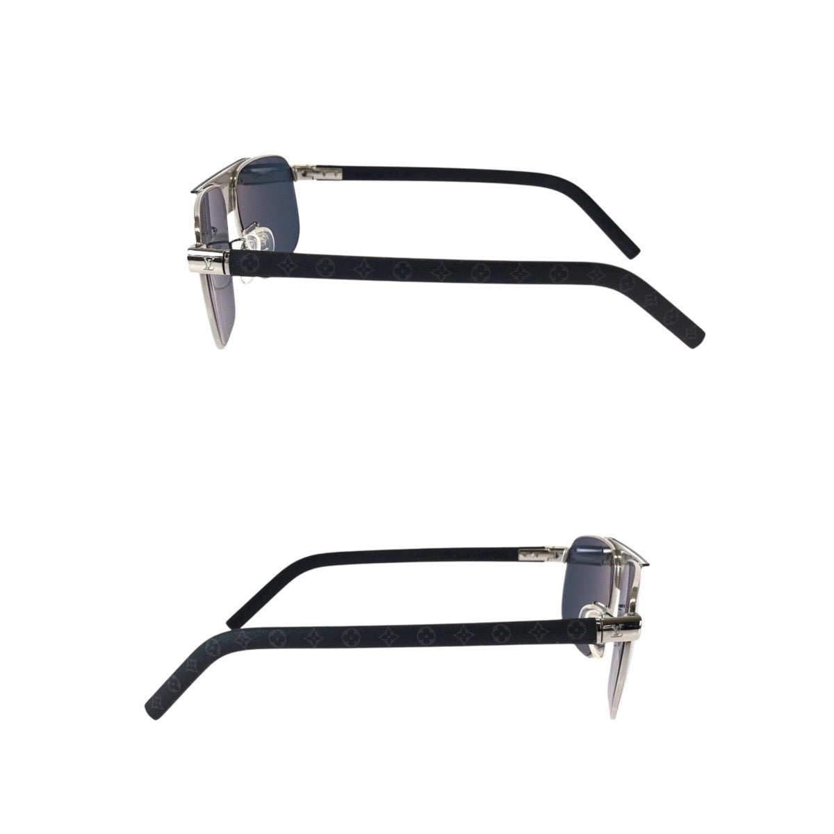 23188
LOUIS VUITTON ルイヴィトン モノグラム パシフィック ブルー ブラック シルバー金具 メタル Z2339E 9SL 58◻︎14 145 サングラス メガネ 男女兼用 ティアドロップ メンズ A42