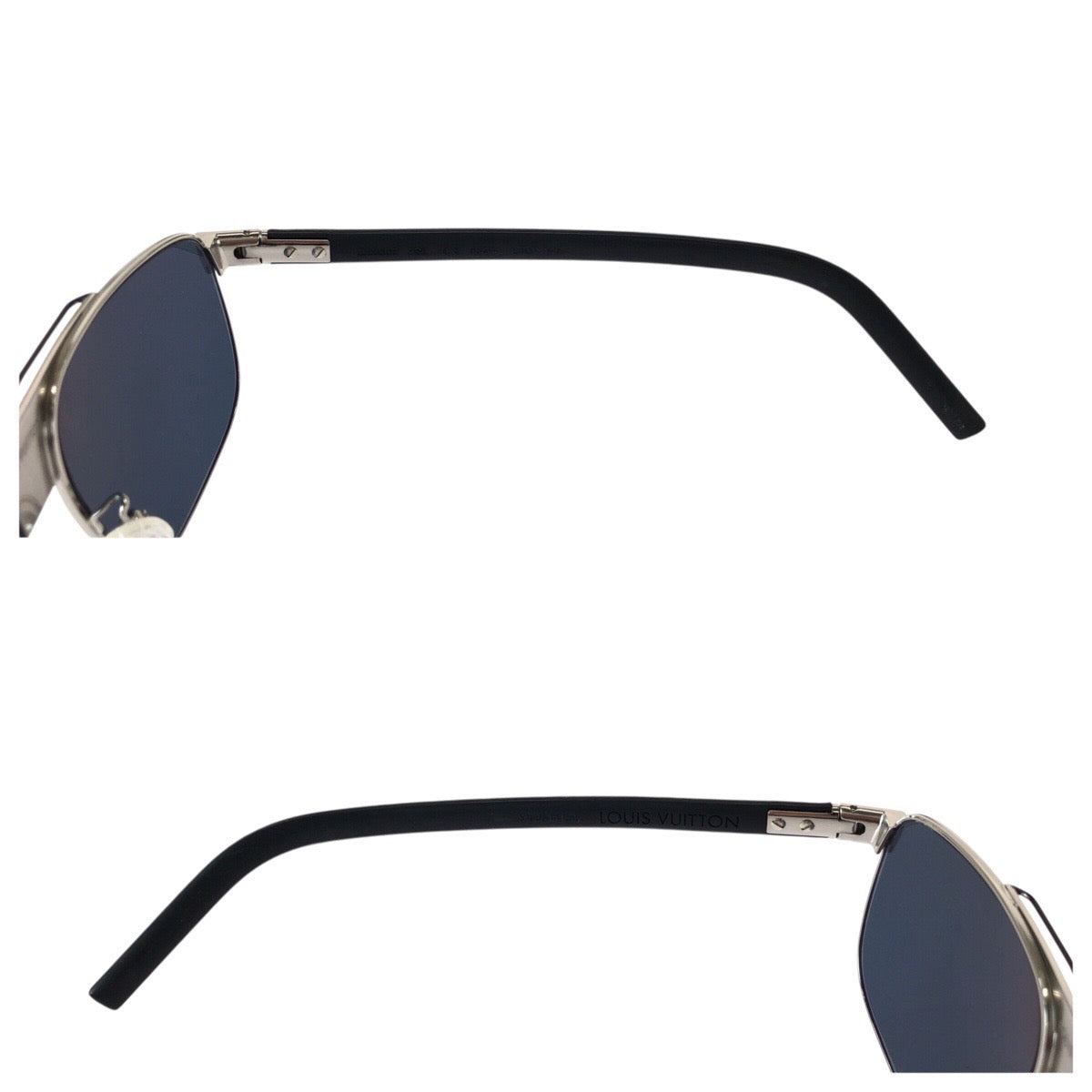 23188
LOUIS VUITTON ルイヴィトン モノグラム パシフィック ブルー ブラック シルバー金具 メタル Z2339E 9SL 58◻︎14 145 サングラス メガネ 男女兼用 ティアドロップ メンズ A42