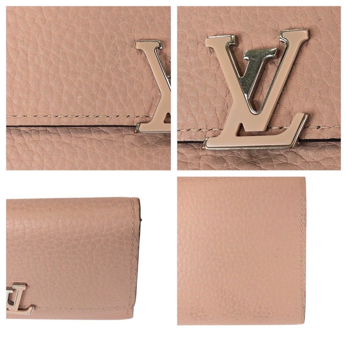 23191
LOUIS VUITTON ルイヴィトン ポルトフォイユ カプシーヌ コンパクト ピンク シルバー金具 レザー M62156 折財布 コンパクトウォレット レディース ABP30