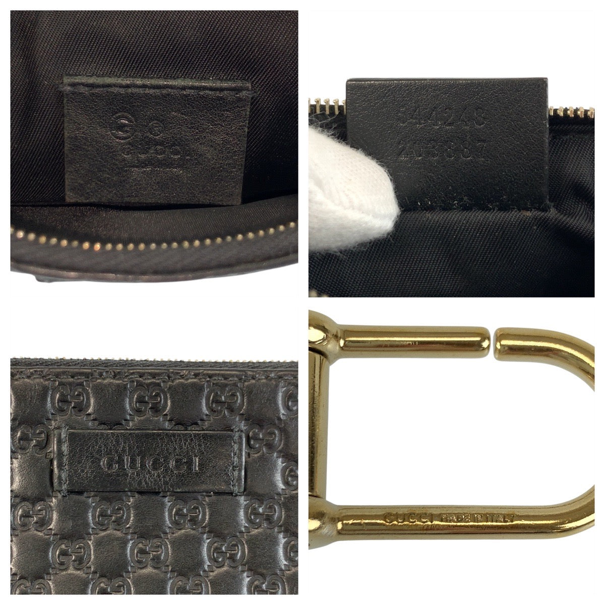23192
GUCCI グッチ マイクログッチシマ ブラック 黒 ゴールド金具 レザー 544248 コインケース 小銭入れ メンズ A24