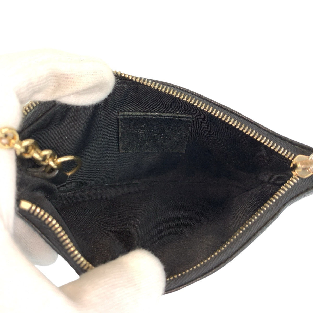 23192
GUCCI グッチ マイクログッチシマ ブラック 黒 ゴールド金具 レザー 544248 コインケース 小銭入れ メンズ A24