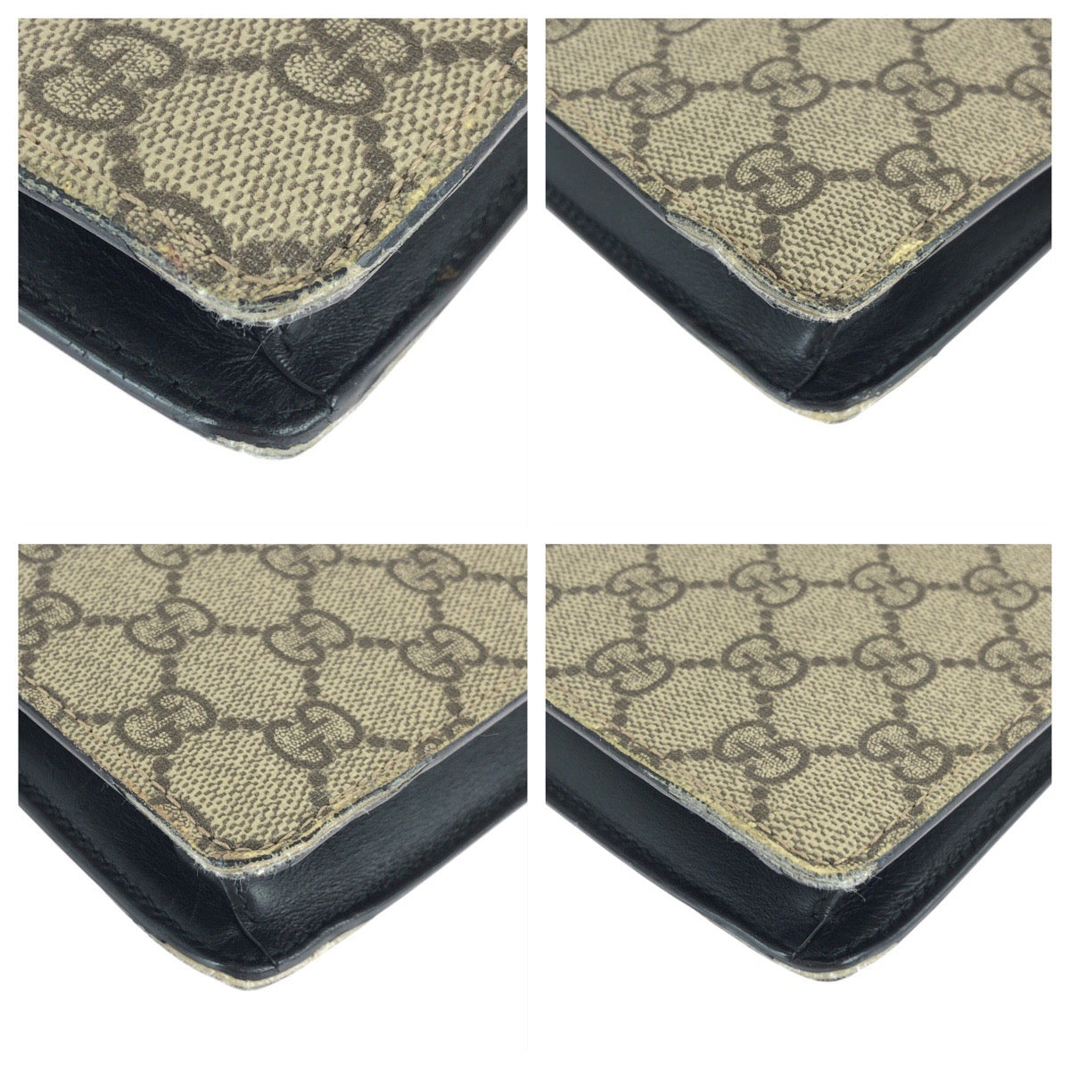 23193
GUCCI Sherry Line Beige Black Silver Hardware GG Supreme Canvas / Leather 433665 Clutch Bag Second Bag Men's ABP32
