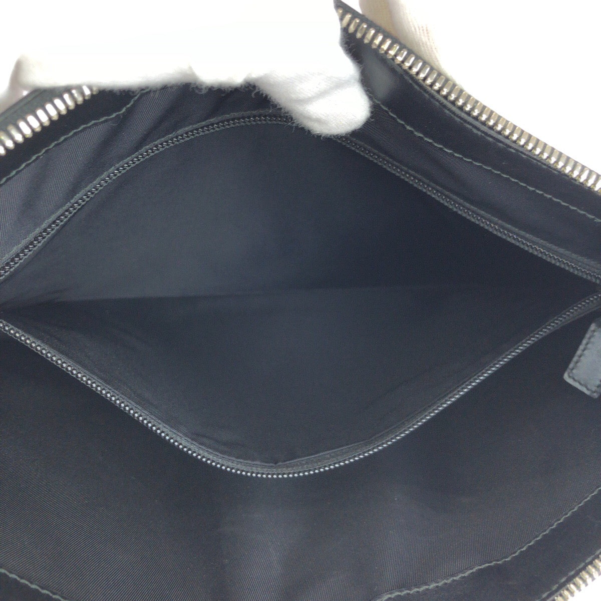 23193
GUCCI Sherry Line Beige Black Silver Hardware GG Supreme Canvas / Leather 433665 Clutch Bag Second Bag Men's ABP32