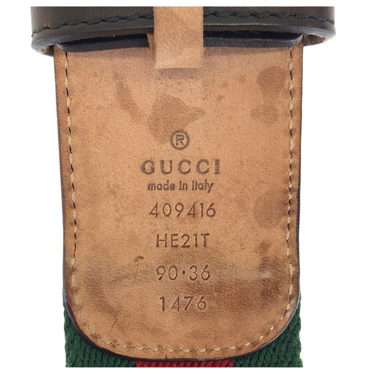 23196
GUCCI グッチ シェリーライン GGマーモント 90cm/36インチ グリーン レッド ゴールド金具 キャンバス / レザー 409416 ベルト 男女兼用 メンズ ABP36