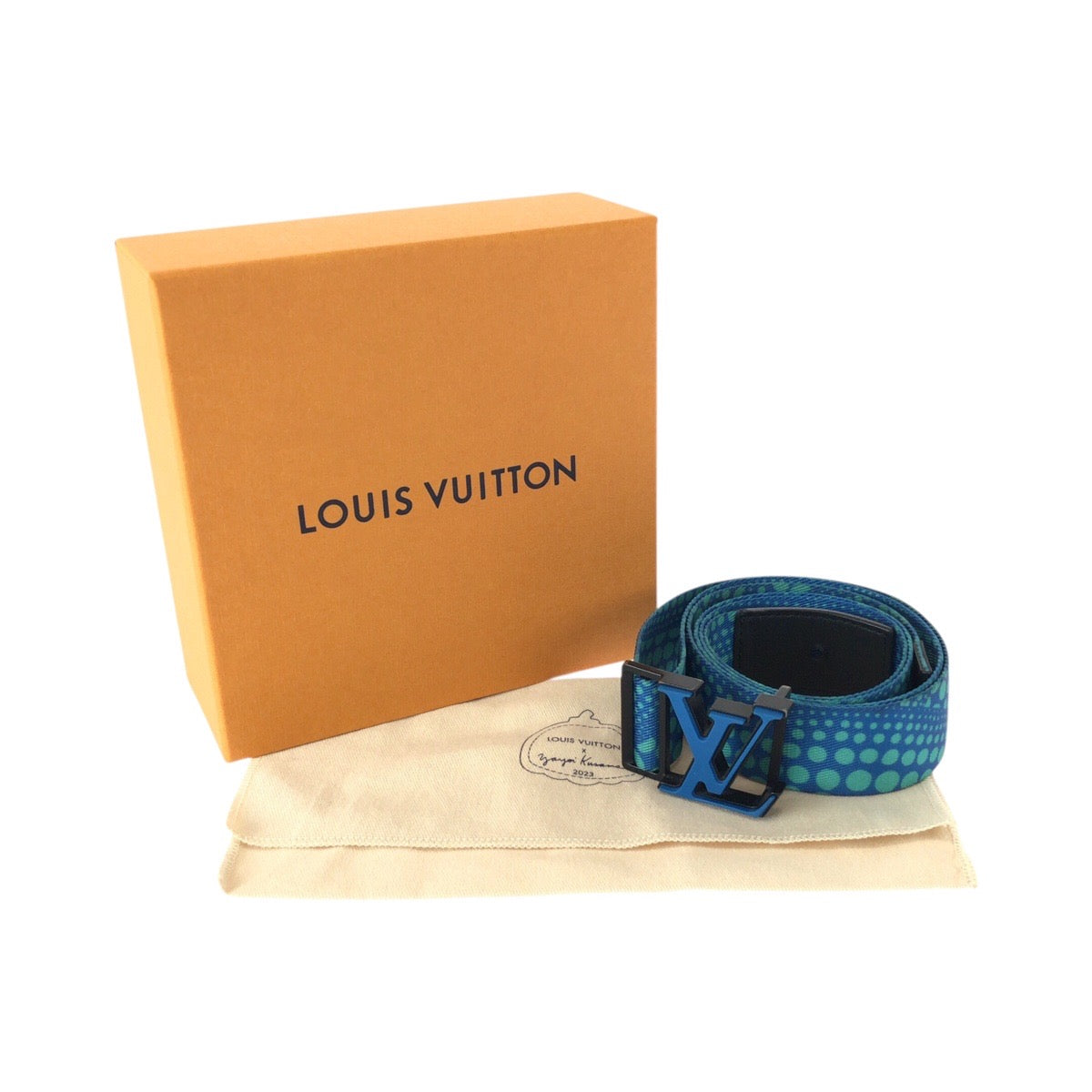 23199
LOUIS VUITTON ルイヴィトン サンチュール LV ウェビング 草間彌生 ブルー ブラック ナイロン / コットン / テキスタイル M0671Z ベルト 男女兼用 メンズ ABP50