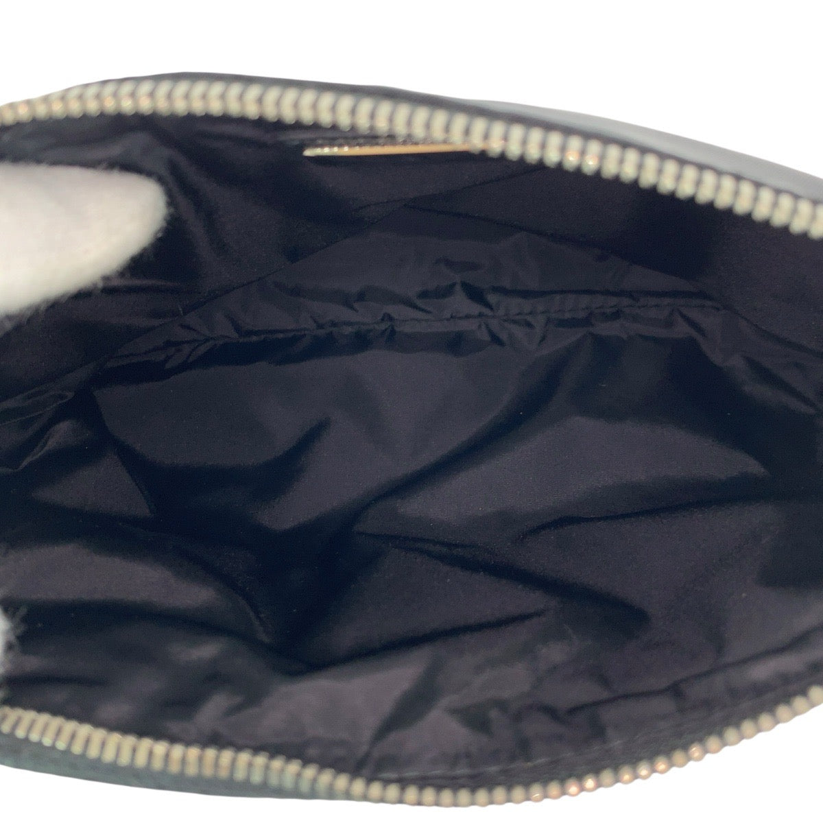 23201
PRADA プラダ テスート サフィアーノ 三角ロゴプレート ブルー ブラック シルバー金具 ナイロン / レザー クラッチバッグ セカンドバッグ ポーチ メンズ A44