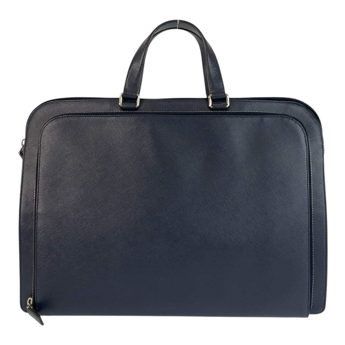 23202
PRADA プラダ サフィアーノ ネイビー シルバー金具 レザー ビジネスバッグ ブリーフケース メンズ A72