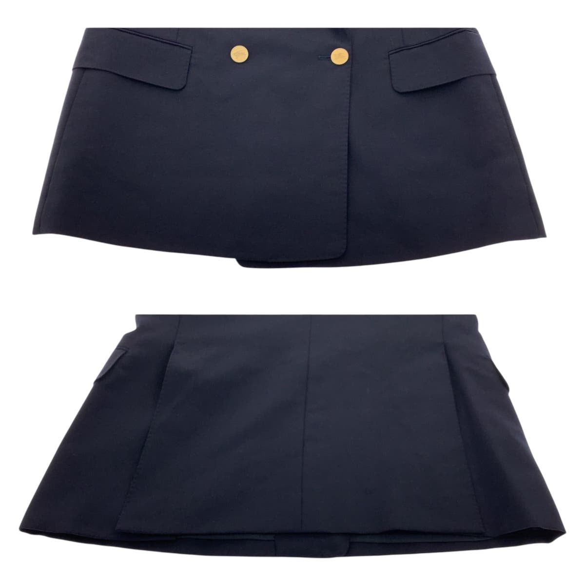 23209
Burberrys バーバリーズ ネイビー ゴールド金具 ウール テーラードジャケット レディース ABP8