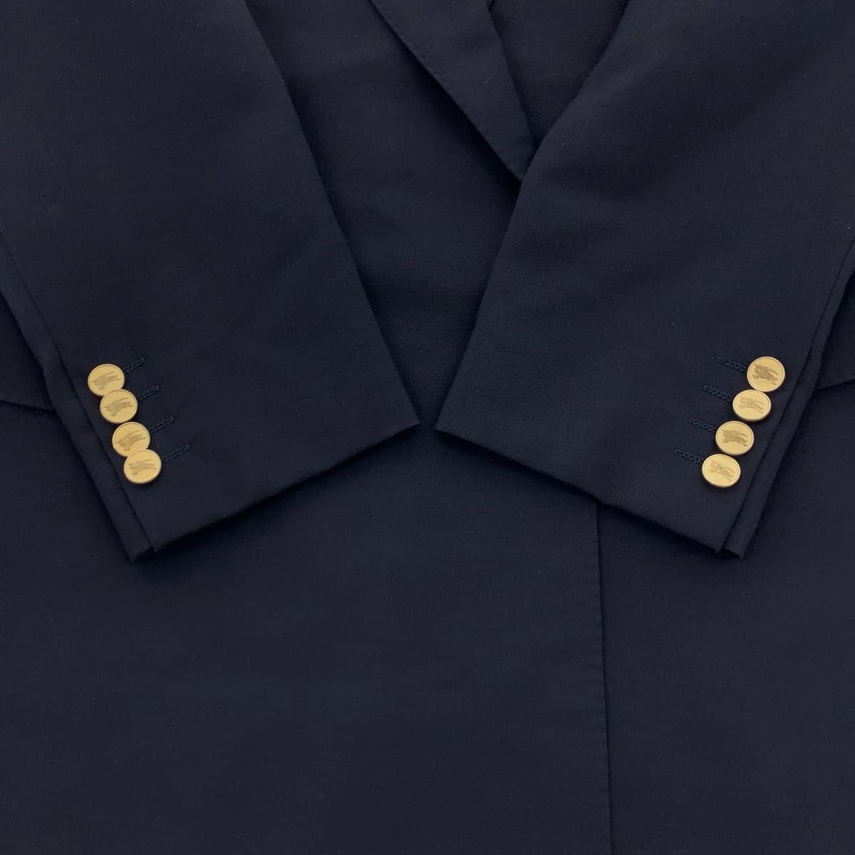 23209
Burberrys バーバリーズ ネイビー ゴールド金具 ウール テーラードジャケット レディース ABP8