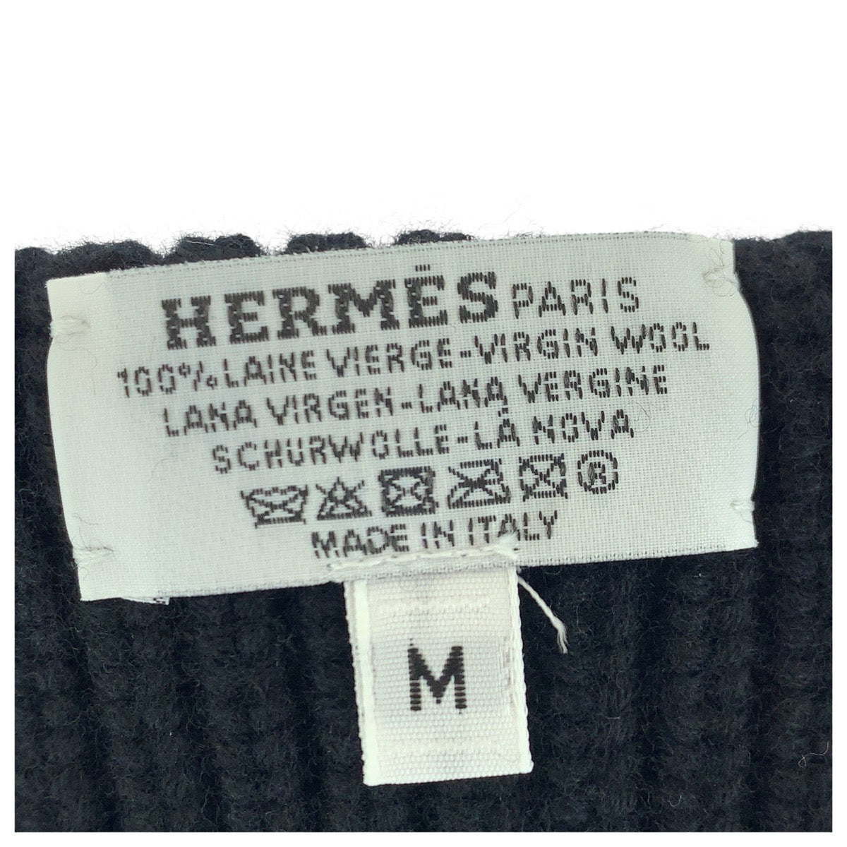 23213
HERMES エルメス セリエ サイズM ブラック 黒 シルバー金具 ウール 手袋 グローブ レディース A23