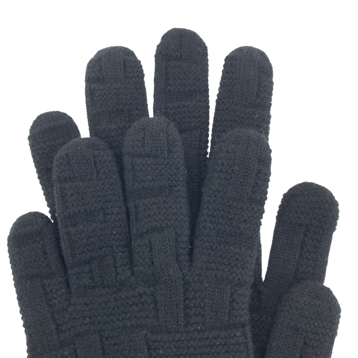 23213
HERMES エルメス セリエ サイズM ブラック 黒 シルバー金具 ウール 手袋 グローブ レディース A23